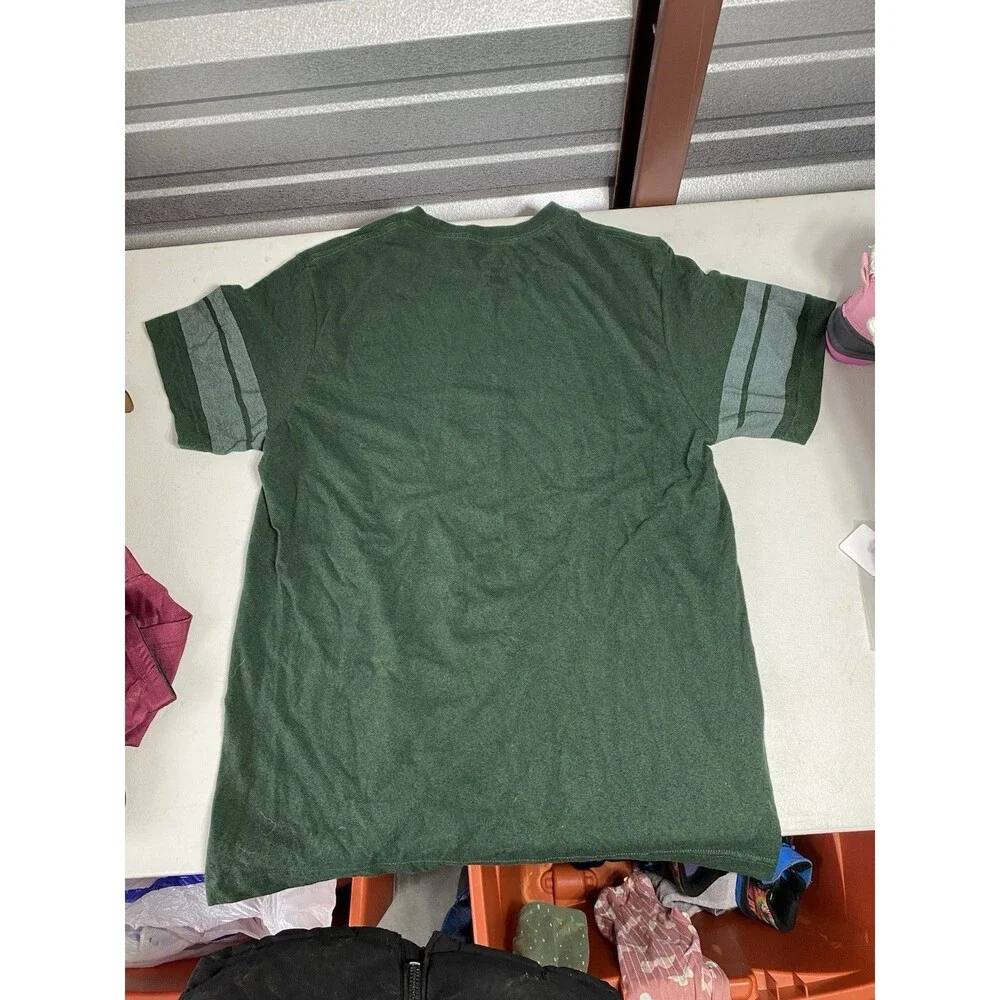 Green Bay Packers VF Imagewear Men's Adult L T-Shirt Green Gray Sleeve Stripes